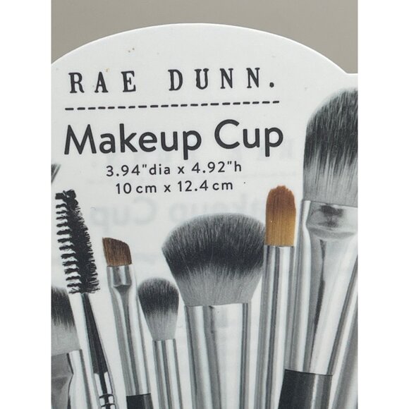 Rae Dunn Makeup "LIPS" BRUSH" & FACE" Black Glass New With Tags! - Picture 3 of 6